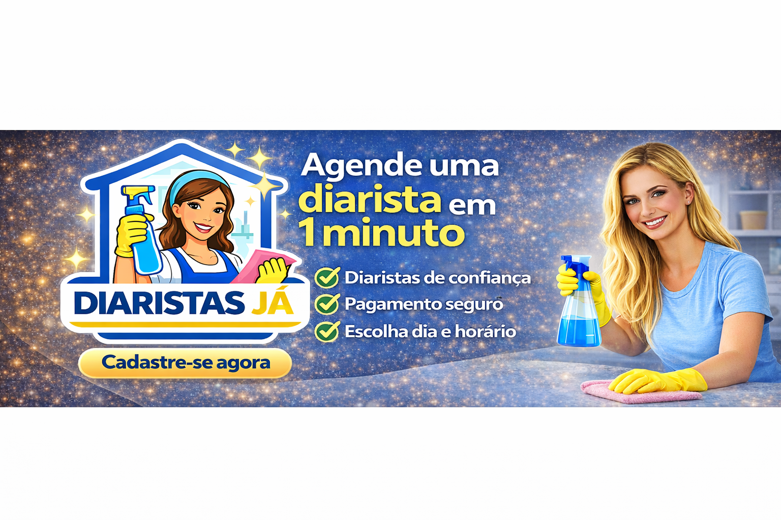 Diaristas Já — Agende uma diarista em 1 minuto
